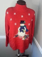 Vtg Marisa Christina Christmas Collection 1999 Xmas Sweater L Two Sided Design
