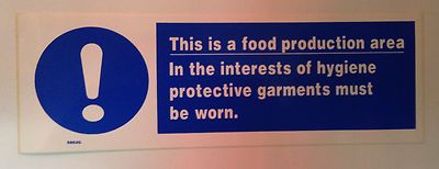 THIS IS A FOOD PRODUCTION AREA CATERING SIGN 300x100mm SELF ADHESIVE VINYL DIY