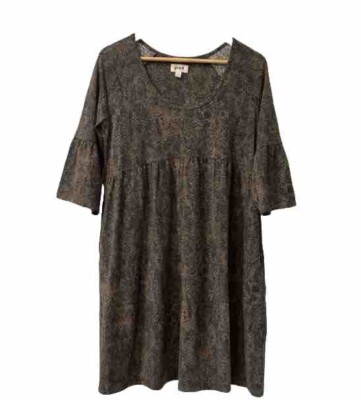 Pact Organic Cotton Mini Dress Womens Size S Snakeskin Print Pockets