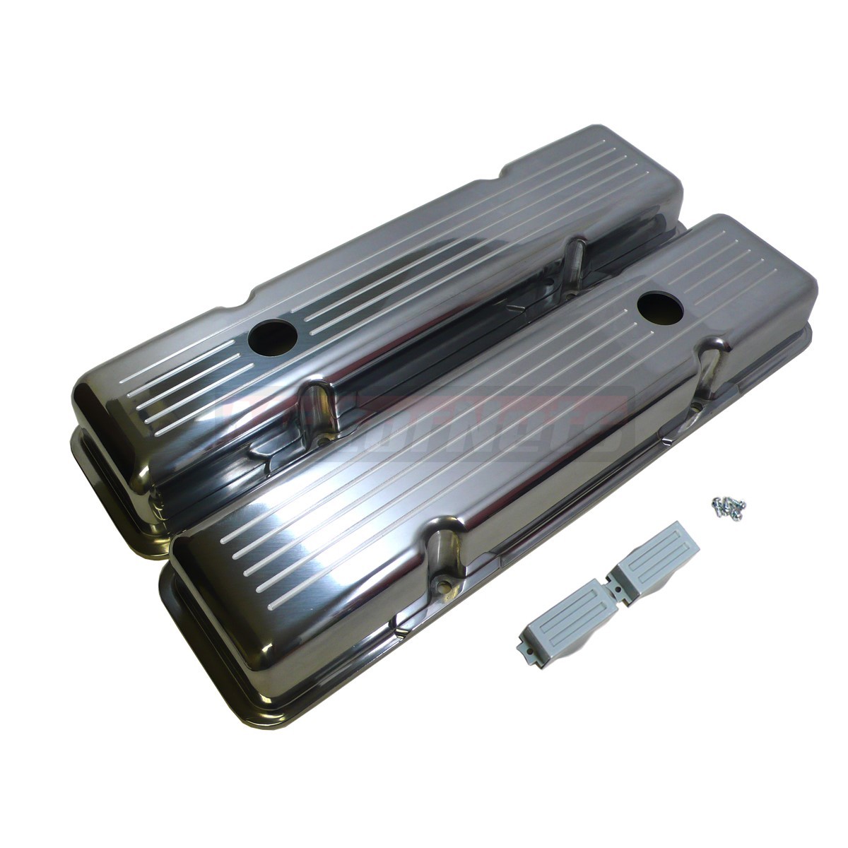 Small Block Chevy 283 305 327 350 BallMilled Polish Aluminum Valve cover Short eBay