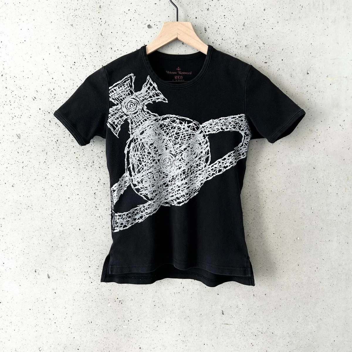 Vintage Vivienne Westwood Red Label Big Orb Sketch Line Art Graphic Logo T-Shirt