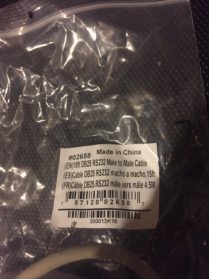 NEW C2G  15 ft   DB25 RS232  MALE TO MALE Serial Parallel Cable - Image 2 of 4