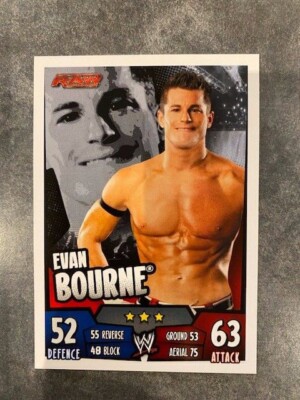 EVAN BOURNE - TOPP'S SLAM ATTAX RUMBLE CATCH CARD - RAW