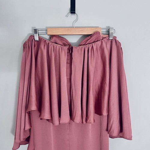 Shona Joy Size 10 Rose Pink Off The Shoulder Bustier Frill Dress - Picture 5 of 12