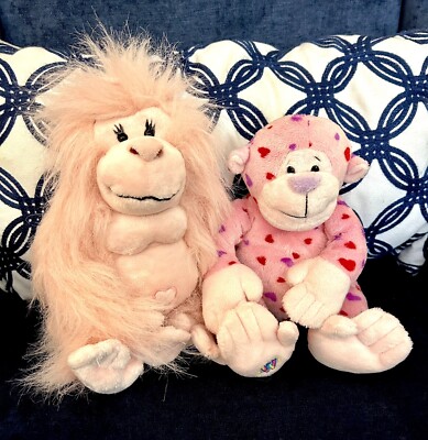 Webkinz Glamorous Gorilla & Love Monkey (HM477 & HM343) Plush Only No Codes