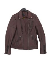 Long Tall Sally - Lts Women's Jacket Uk 14 Brown 100% Leather Motorcycle Jacket