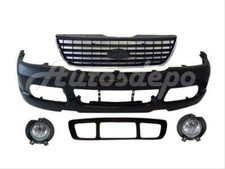 For 02-05 Explorer Xlt Front Bumper Blk Grille Chr Fog 5pcs