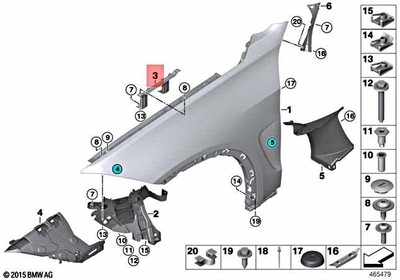 Genuine BMW X5 M X6 F15 F16 F85 F86 Bracket Side Panel Centre Left