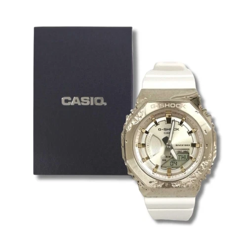 Casio G-Shock GM-S2140GEM Gold White Digital Analog Watch w/Box MINT Japan AWB