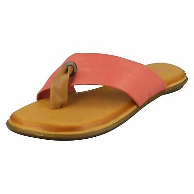 LEATHER COLLECTION LADIES TOE POST SLIP ON LEATHER MULES FLAT SANDALS F0R0199 