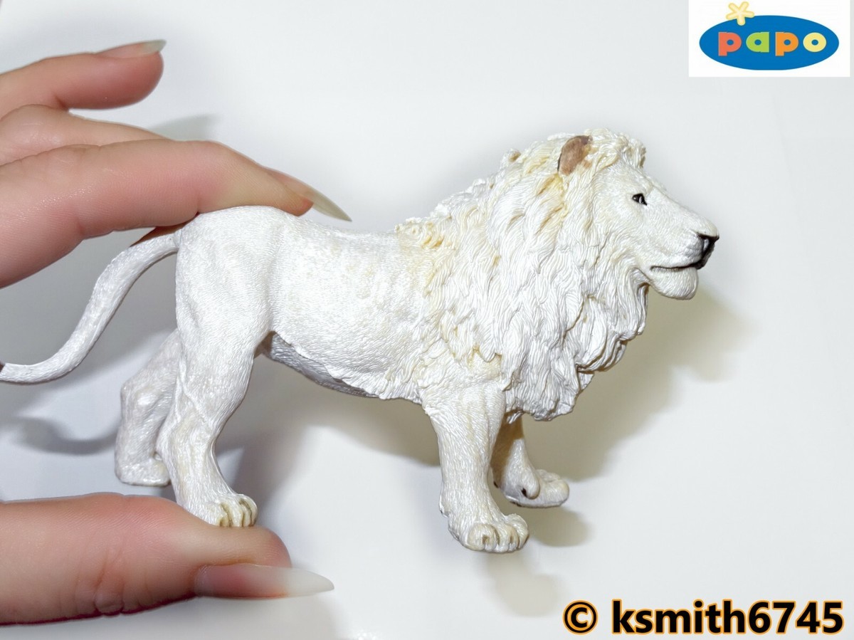 Papo White Lion Papo WHITE LION Solid Plastic Toy Wild Zoo