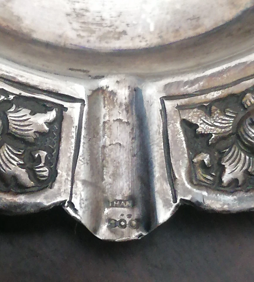 WOW Antigua Bandeja de Ceniza Floral Plata 800 116mm Coleccionable Lujo Raro Ideas de Regalo Foto 4 de 4