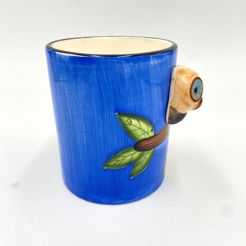 Mulberry 3D Owl Mug Hand Painted Dimensional Moon Stars - Picture 3 of 10