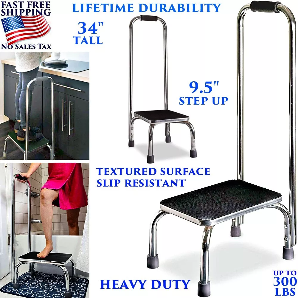 Safety step on sale stool with handle