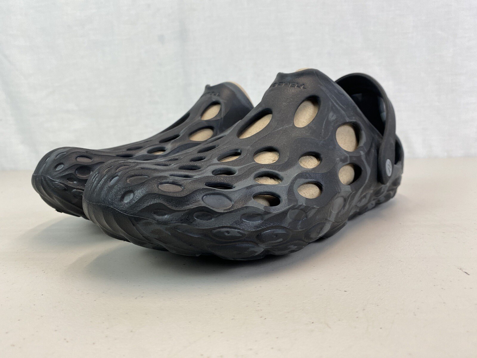 Merrell Hydro Moc Clog Uomo 12 cinturino tacco combinato nero grigio slip on