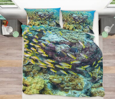 3D Coral Fish ZHUA612 Bed Pillowcases Quilt Duvet Cover Set Queen King Amy