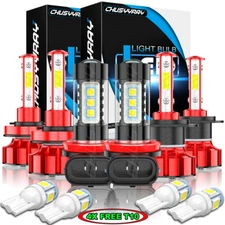 For 2013-2016 2017 2018 Chevy Traverse LED Headlight Hi-Lo+Fog Light Bulbs Combo