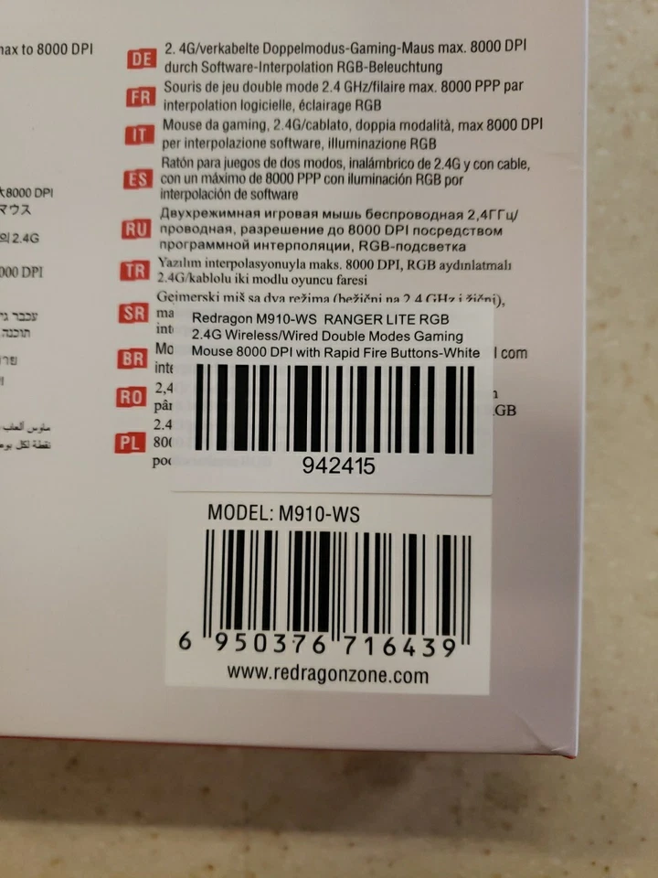 Wireless Gaming Mouse with RGB Backlit 8000 DPI with Fire Button Macro Editin... - Image 3 of 3