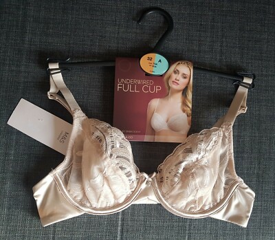 M&S DESSOUS Gr. 32A nude BÜGEL VOLLSCHALEN BH transparent
