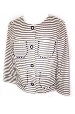 Tommy Hilfiger 12 Blue Striped Nautical Blazer Jacket 3/4 Sleeve Button