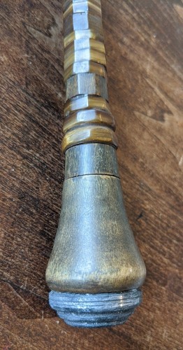 Antique Bovine Horn 36" Gentleman's Walking Cane. Horn Ring Walking Stick. - Picture 11 of 12
