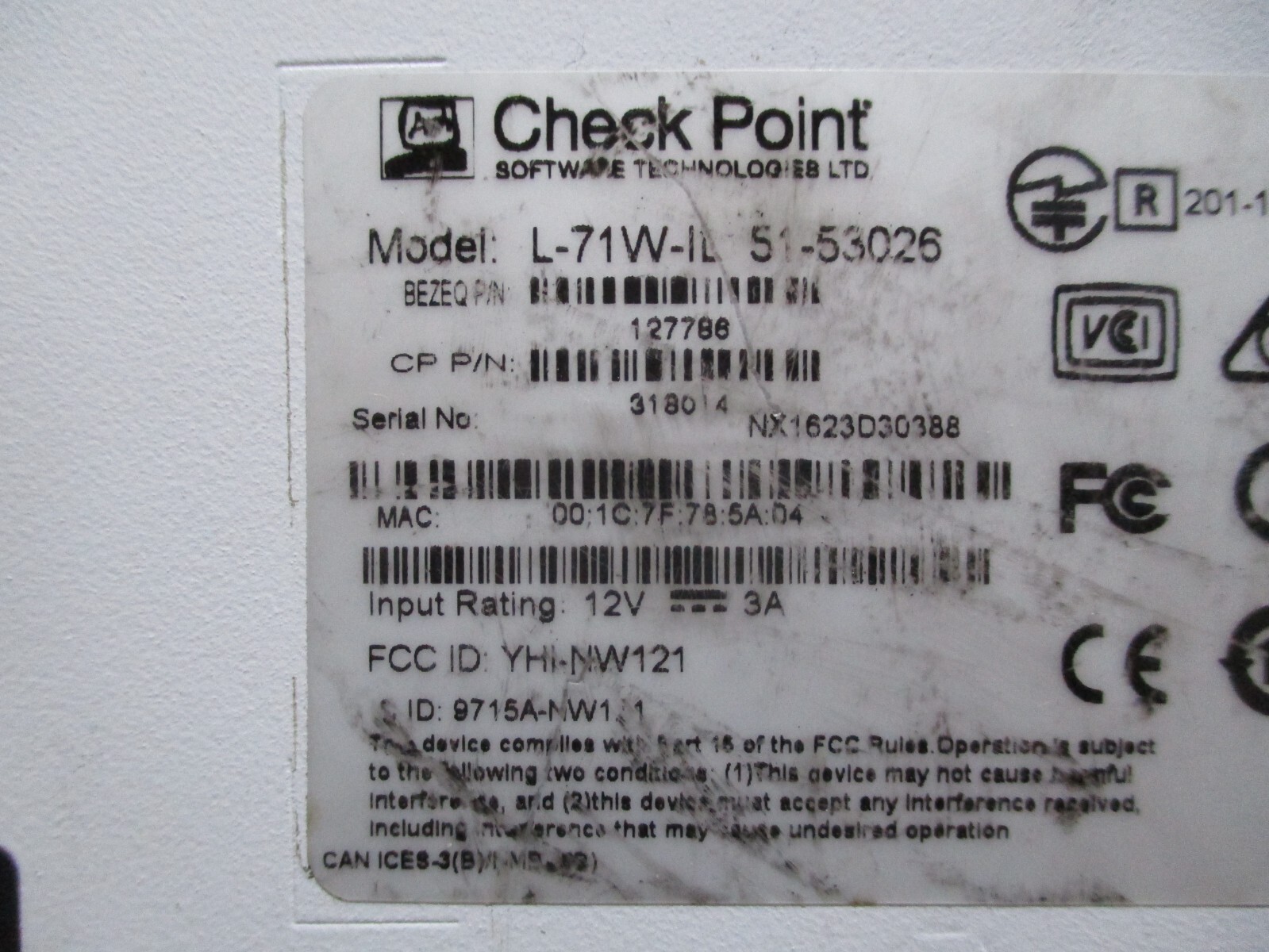 Check Point L-71W 6 Port 12V Gigabit Firewall Appliance Gateway Wifi 51 ...