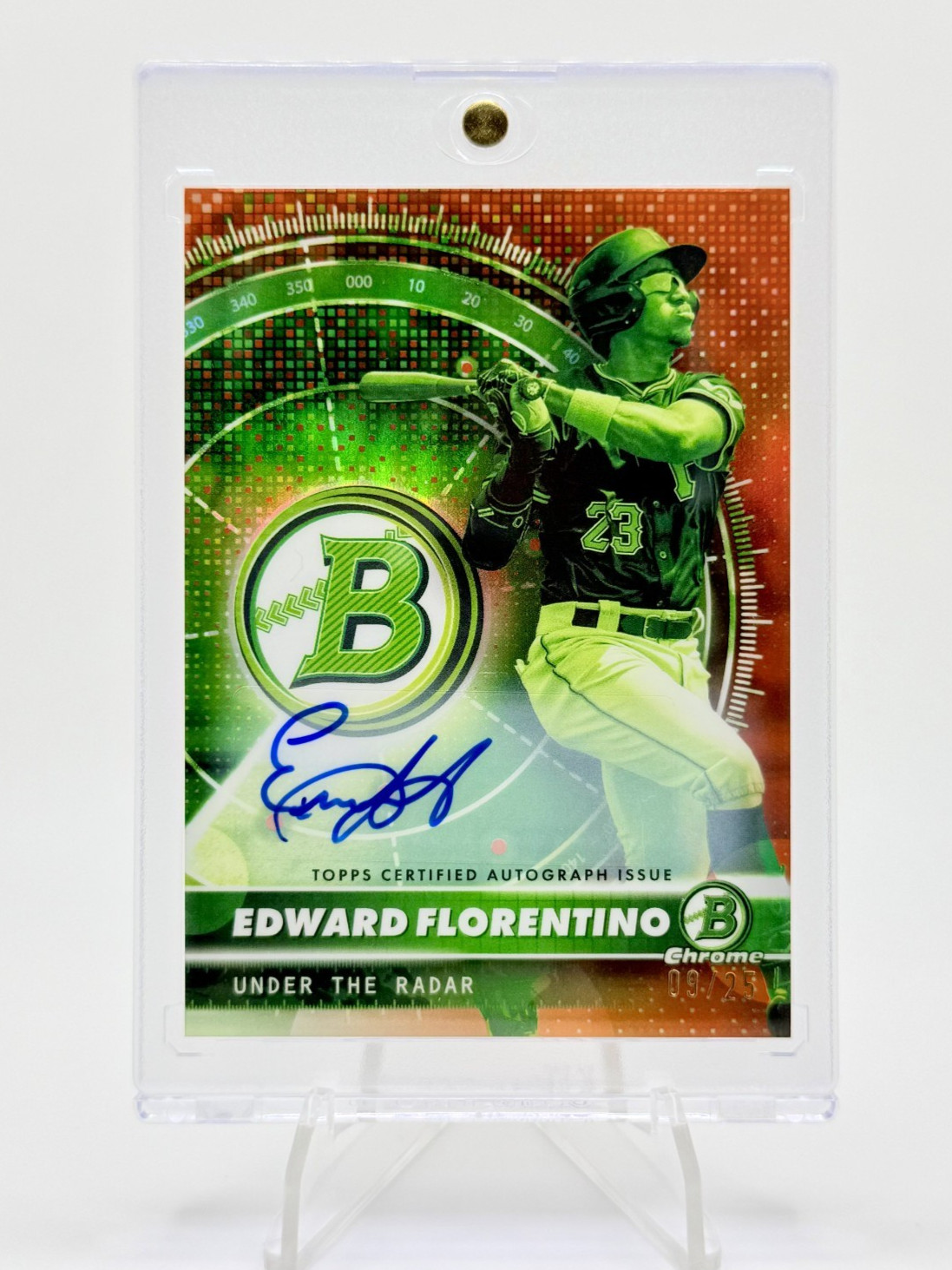 2026 Bowman Chrome Edward Florentino Orange Refractor Auto 9/25 Under The Radar