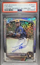 2025 Bowman Chrome Prospect 1st Auto Luis Pena Mini Diamond /100 #CPA-LP Brewers