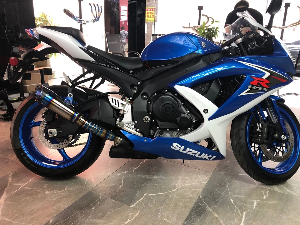 Puntas silenciadoras de aleación de titanio tubo de escape para Suzuki GSXR600 GSXR750 2008-2010 Foto 2 de 4