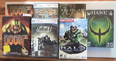 Lot Of PC Games Fallout 3 Quake 4 BioShock Doom 3 Halo Combat Evolved Half Life