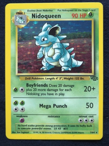 LP Nidoqueen 7/64 Holo Rare Jungle Unlimited English Pokémon TCG