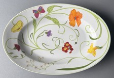 DENBY PORTUGAL RARE FINE CHINA FLORAL LARGE OVAL SERVING PLATTER NEVER USED