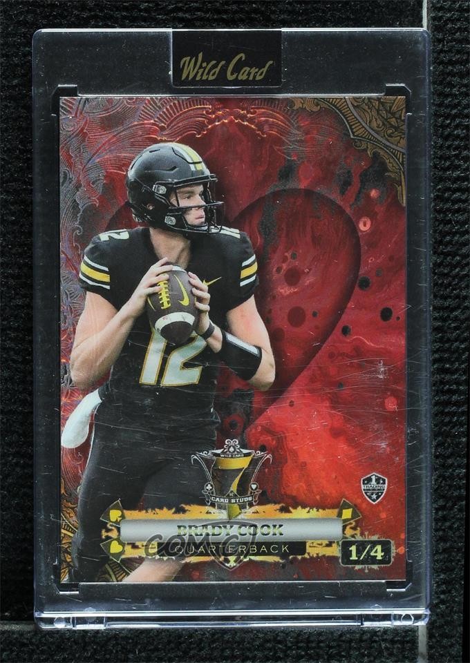 2024 Wild 7 Card Studs Promo Hearts Galaxy Red Rainbow Foil 1/4 Brady Cook 0nr3