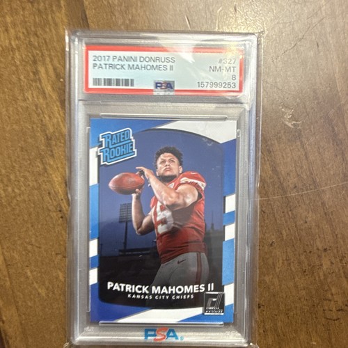 Panini 2017 Donruss Patrick Mahomes II Rated Rookie RC #327 PSA 8 Chiefs