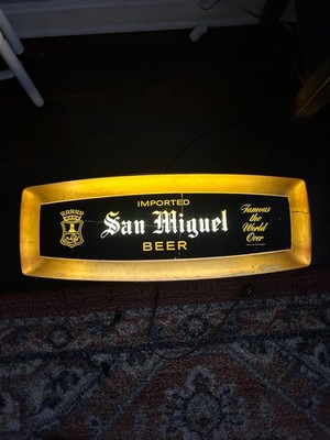 Vintage San Miguel Lighted Beer Sign Shimmer Tested Working 1960s