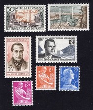 France 1957 Stamps Mi#1142-4, 1134, 1148-9, 1155 MH