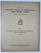 Development of the BRM H-16 Formula 1 Engine.  A.C. Rudd. symposium paper  1968