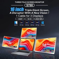 Triple Screen Laptop Monitor Extender, Quad Monitor 16 FHD 1080P Portable ...