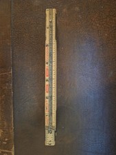 VTG Lufkin X46 Red End 6FT Folding Extension Rule Wood Brass Carpenter Tool USA