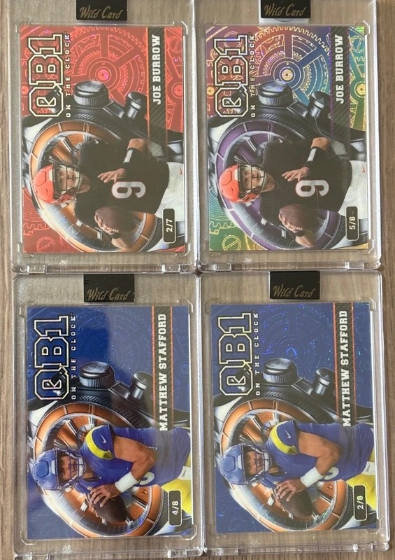 2026 Wild Card QB 1 (Lot Of 4) - Joe Burrow 2/7, 5/8 & Matthew Stafford 2/8, 4/8