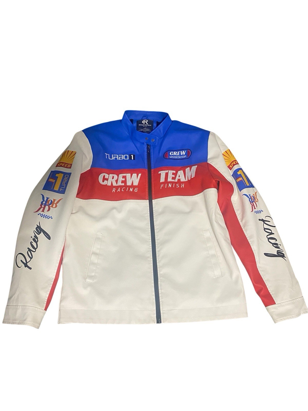 Refinery Republic Crew Workshop Racing-Indy Jacket XL White Red Blue