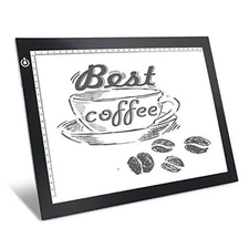 A4 Dimmable LED Artcraft Light Box Tracer Slim Light Pad Portable Tablet, Black