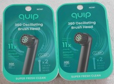 2 Packs Quip 360 Oscillating Brush Head Soft Black 2 Heads NEW SEALED Total of 4
