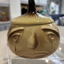 Genuine Sylvac Crying Onion Face Pot 4756 With Green Top English Made 