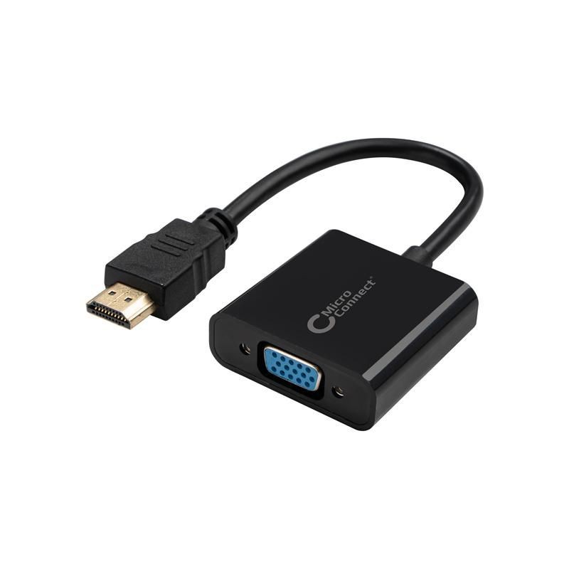 MicroConnect Adapter HDMI - VGA M/F, Black  HDMVGA1B, HDMI Type A