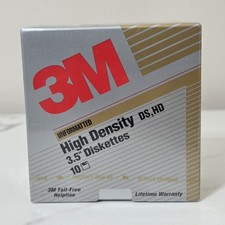 3M High Density DS HD 3.5" Diskettes Box of 10 Floppy Disks