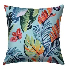 Birds of Paradise Throw Pillow Covers 18x18 Inch - Tropical Floral Design Dou...