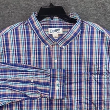 Duluth Trading Co Plaid Long Sleeve Relaxed Fit Button Up Shirt Mens 2XL