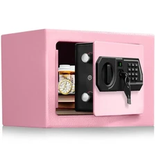 Small Personal Safe Box 0.5 Cu Ft- Electronic Digital Security Safe Steel Con...