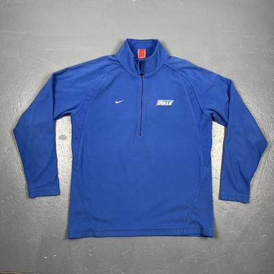 Vintage Y2K University At Buffalo UB Bulls Mike Team 1/4 Zip Fleece Blue Large 